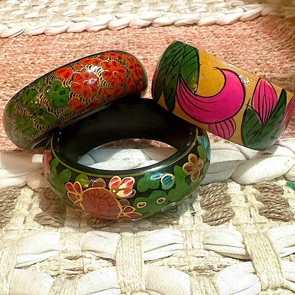 VINTAGE wooden bangles